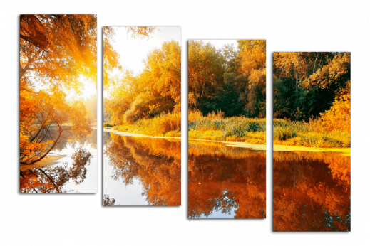 Модульная картина Осенняя река